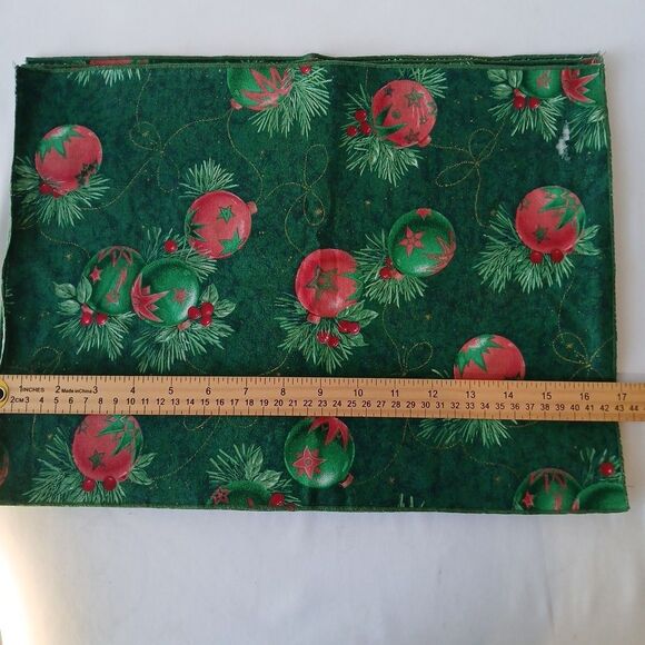 Handmade Placemats Christmas Fabric Ornaments Scatter Evergreen Set Of 4 - Picture 3 of 4